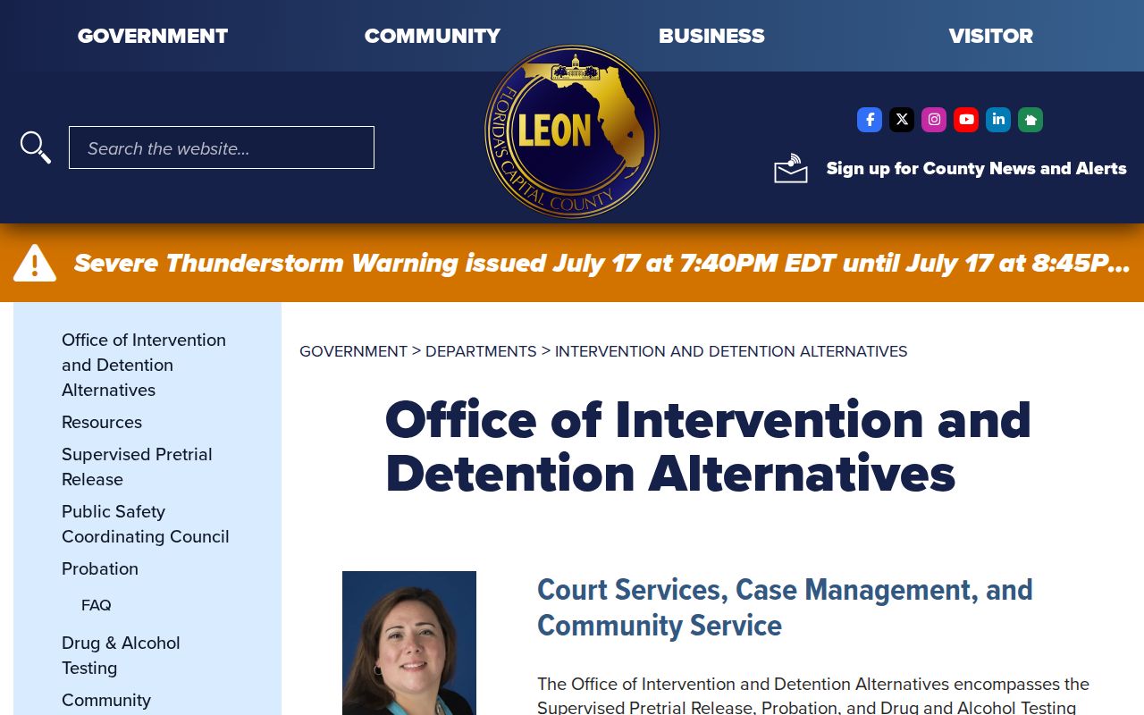 Leon County probation and supervised release contact information