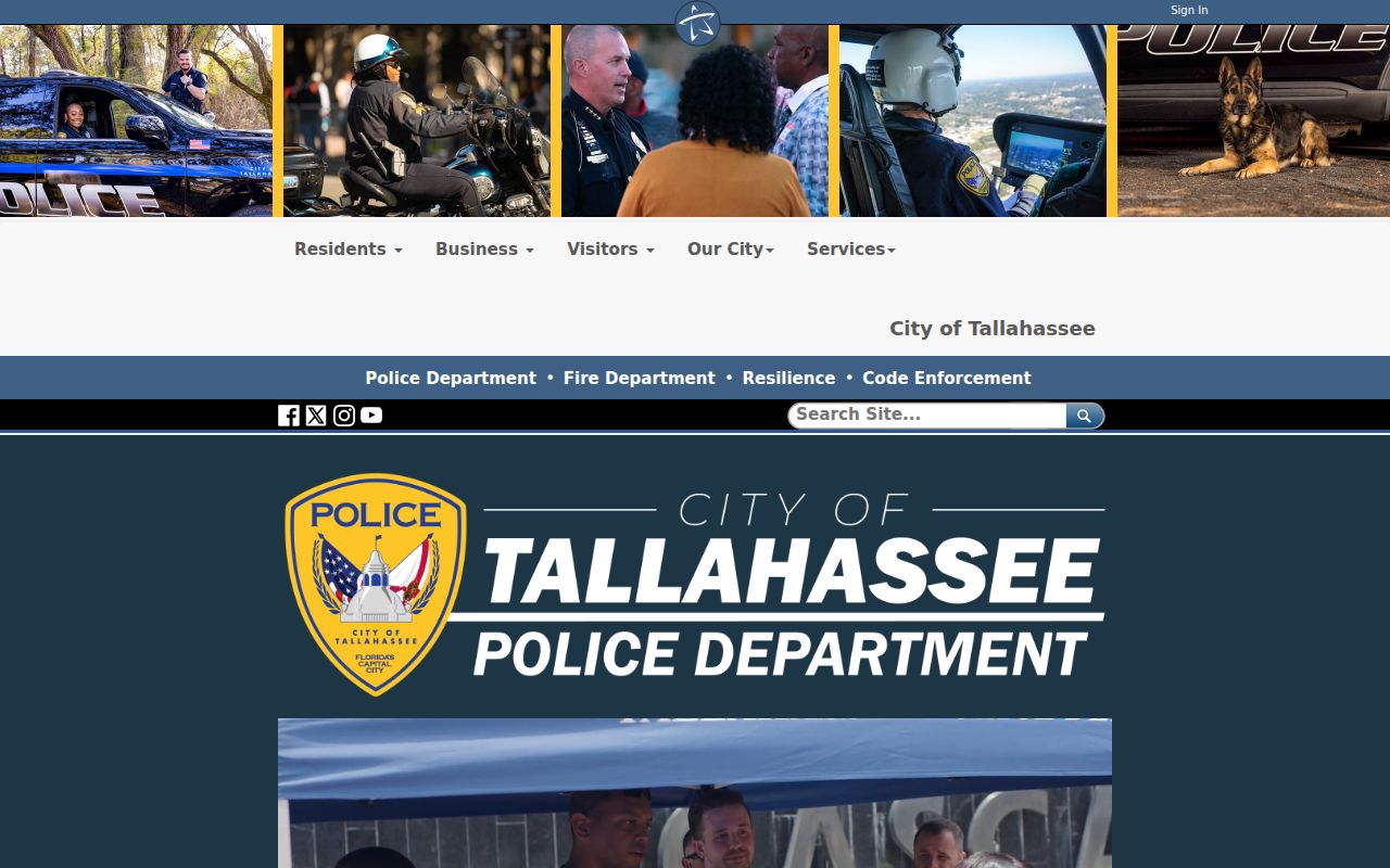 Official Tallahassee Police Department public safety page